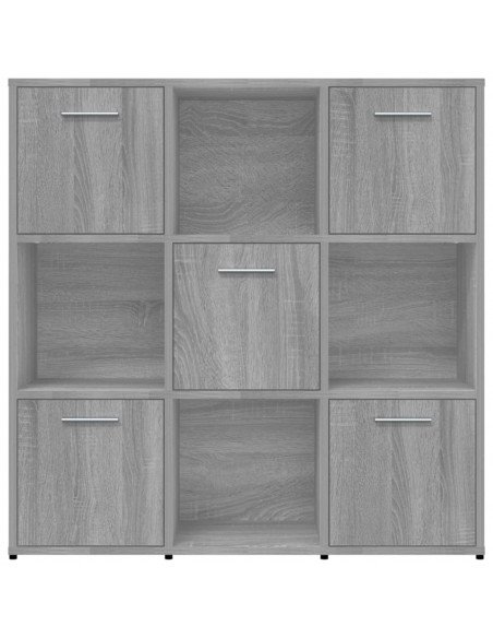 Libreria Grigio Sonoma 90x30x90 cm in Legno Multistrato