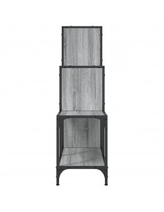 Libreria Grigio Sonoma 92x30x102 cm Legno Multistrato e Metallo
