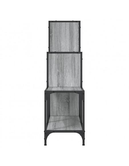 Libreria Grigio Sonoma 92x30x102 cm Legno Multistrato e Metallo
