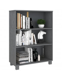 Libreria HAMAR Grigio Scuro 85x35x112 cm Legno Massello di Pino
