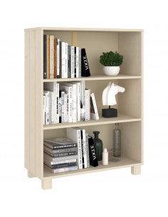 Libreria HAMAR Miele 85x35x112 cm in Legno Massello di Pino
