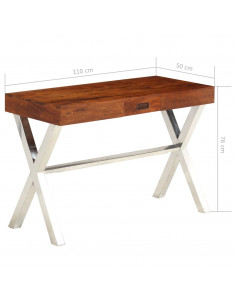 Libreria in Legno Acacia con Finitura Miele 60x30x160 cm