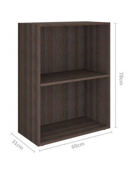 Libreria in Legno Multistrato 60x31x78cm Grigia Rovere Sonoma