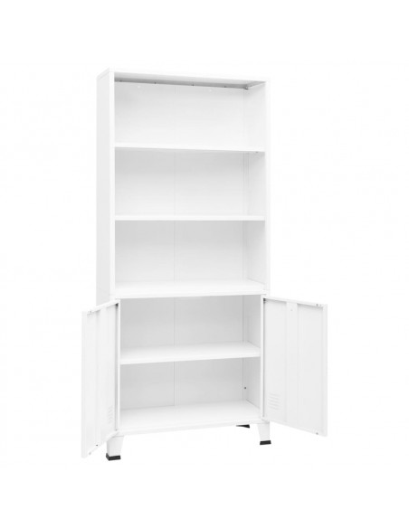 Libreria Industriale Bianca 80x32x180 cm in Acciaio