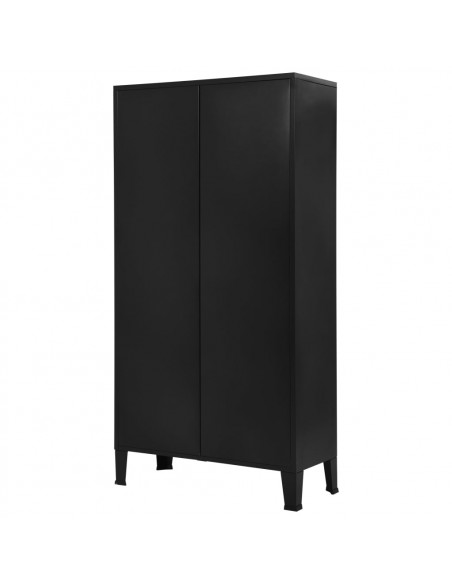 Libreria Industriale Nera 90x40x180 cm in Acciaio