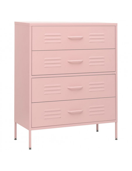 Cassettiera Rosa 80x35x101,5 cm in Acciaio
