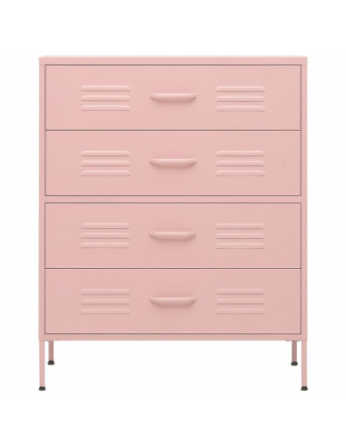 Cassettiera Rosa 80x35x101,5 cm in Acciaio