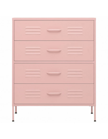 Cassettiera Rosa 80x35x101,5 cm in Acciaio