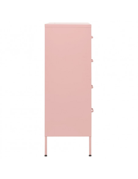 Cassettiera Rosa 80x35x101,5 cm in Acciaio