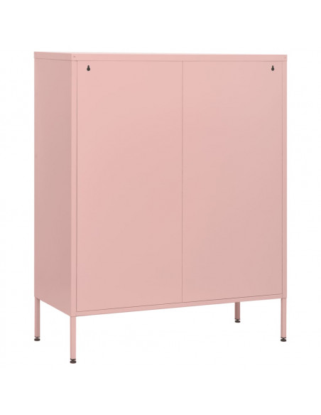 Cassettiera Rosa 80x35x101,5 cm in Acciaio