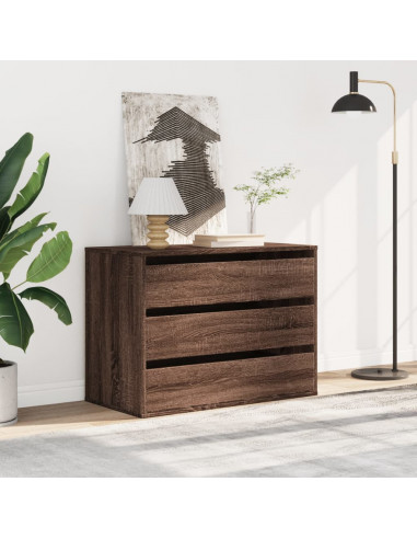 Cassettiera Angolo Rovere Marrone 80x41x58cm Legno Multistrato