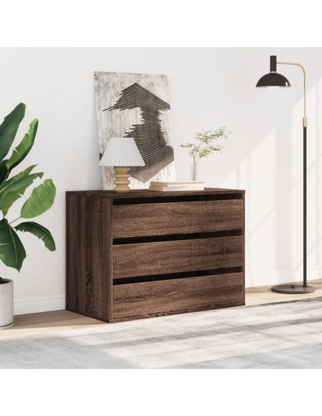 Cassettiera Angolo Rovere Marrone 80x41x58cm Legno Multistrato