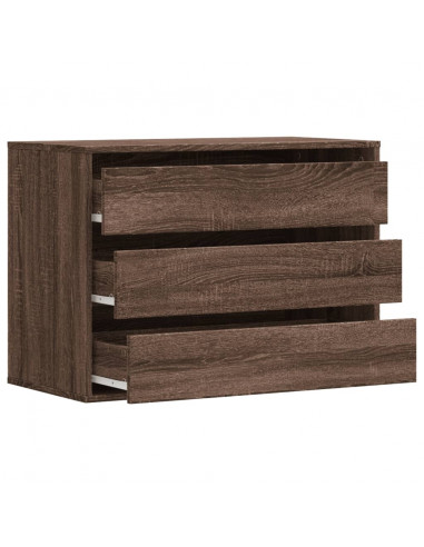 Cassettiera Angolo Rovere Marrone 80x41x58cm Legno Multistrato