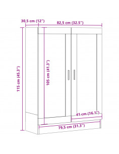 Libreria Legno Antico 82,5x30,5x115 cm in Truciolato