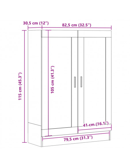 Libreria Legno Antico 82,5x30,5x115 cm in Truciolato