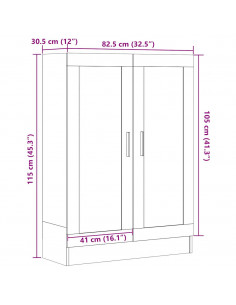 Libreria Legno Antico 82,5x30,5x115 cm in Truciolato