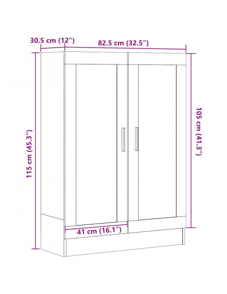 Libreria Legno Antico 82,5x30,5x115 cm in Truciolato