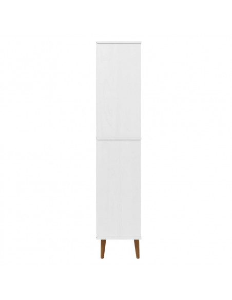 Libreria MOLDE Bianca 85x35x170,5 cm in Legno Massello di Pino