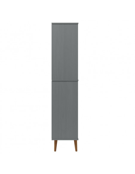 Libreria MOLDE Grigia 85x35x170,5 cm in Legno Massello di Pino