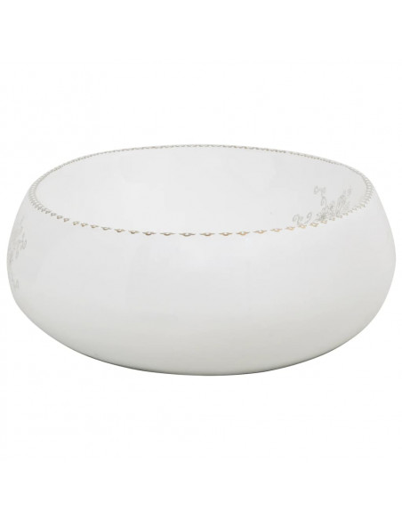 Lavabo da Appoggio Bianco Ovale 59x40x15 cm Ceramica