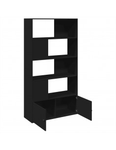 Libreria Nera 100x36x189 cm in Legno Multistrato
