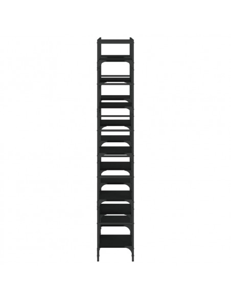 Libreria Nera 127,5x28,5x172,5 cm in Legno Multistrato
