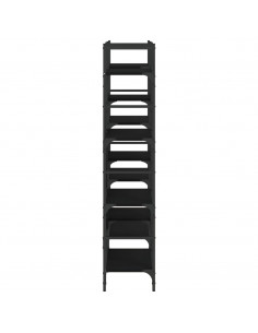 Libreria Nera 160x28,5x136,5 cm in Legno Multistrato