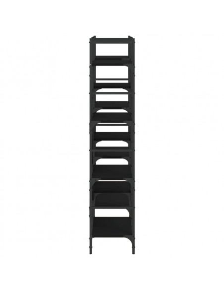 Libreria Nera 160x28,5x136,5 cm in Legno Multistrato