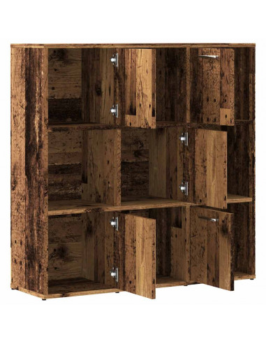 Libreria Legno Antico 90x28x90 cm in Legno Multistrato