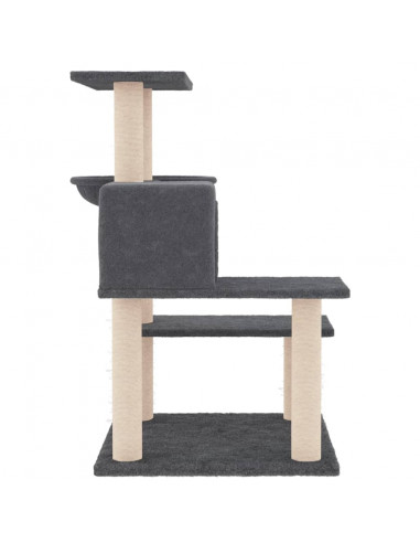 Albero per Gatti con Tiragraffi in Sisal Grigio Scuro 82,5 cm