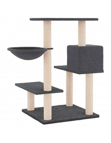 Albero per Gatti con Tiragraffi in Sisal Grigio Scuro 82,5 cm