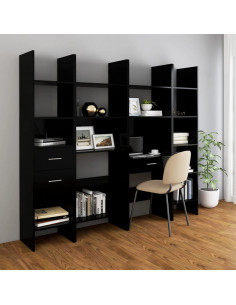 Libreria Nera 40x35x180 cm in Legno Multistrato