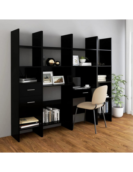 Libreria Nera 40x35x180 cm in Legno Multistrato