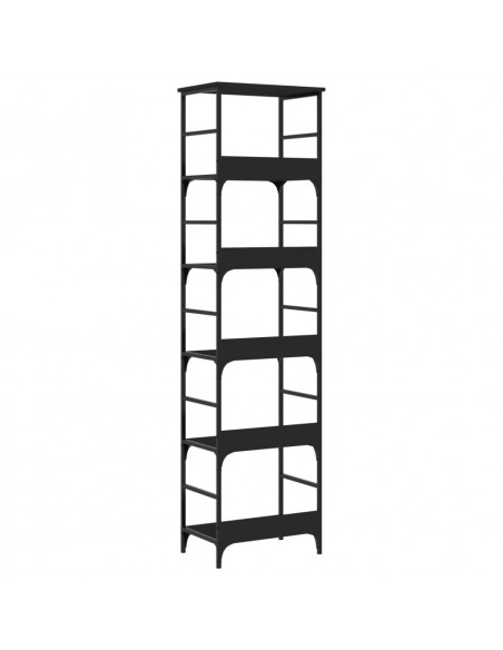 Libreria Nera 50x33x188,5 cm in Legno Multistrato