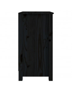 Libreria Nera 50x35x68 cm in Legno Massello di Pino