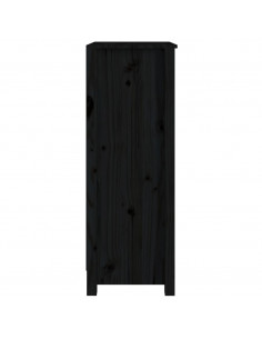 Libreria Nera 50x35x97 cm in Legno Massello di Pino