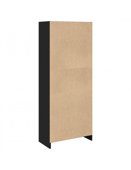 Libreria Nera 57x28,5x141 cm in Legno Multistrato