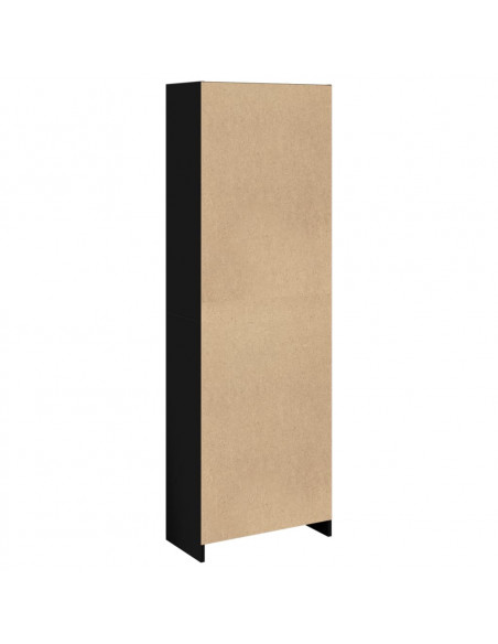 Libreria Nera 57x28,5x174 cm in Legno Multistrato