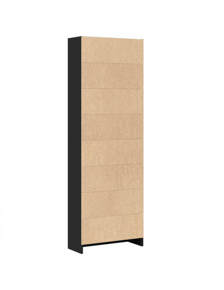 Libreria Nera 60x24x176 cm in Legno Multistrato