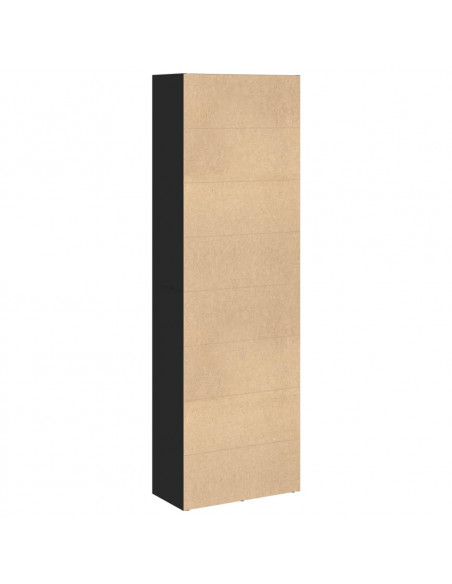 Libreria Nera 60x30x189 cm in Legno Multistrato