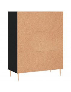 Libreria Nera 69,5x32,5x90 cm in Legno Multistrato