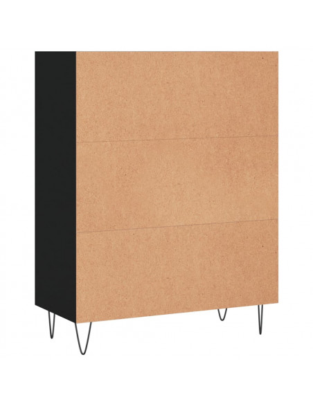 Libreria Nera 69,5x32,5x90 cm in Legno Multistrato