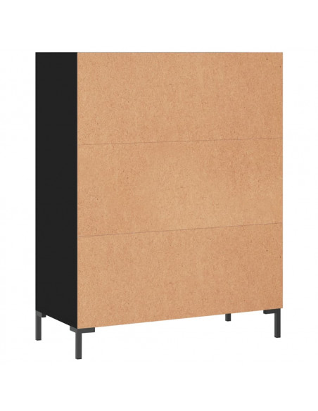 Libreria Nera 69,5x32,5x90 cm in Legno Multistrato
