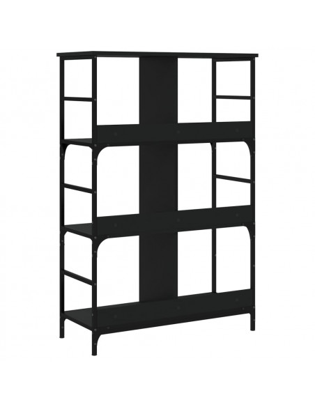 Libreria Nera 78,5x33x117,5 cm in Legno Multistrato