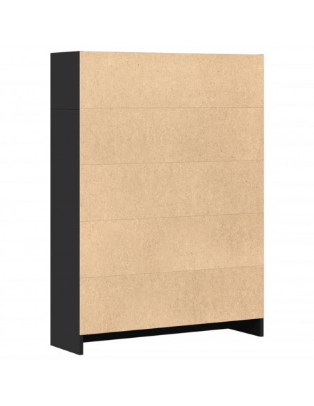 Libreria Nera 80x24x109 cm in Legno Multistrato