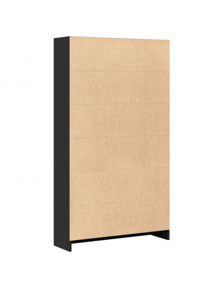 Libreria Nera 80x24x143 cm in Legno Multistrato