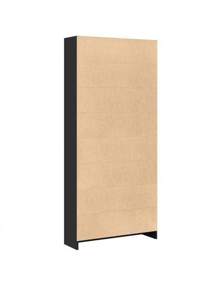 Libreria Nera 80x24x176 cm in Legno Multistrato