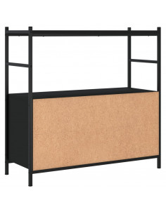 Libreria Nera 80x30x78,5 cm in Legno Multistrato e Ferro