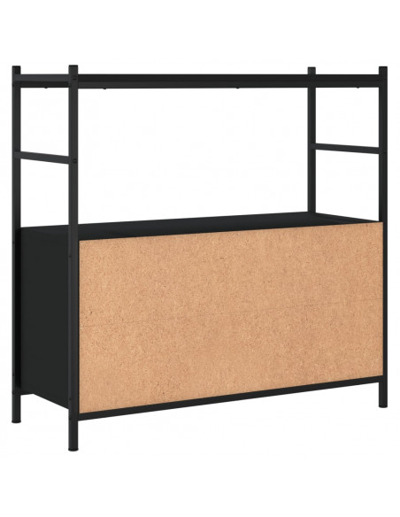 Libreria Nera 80x30x78,5 cm in Legno Multistrato e Ferro