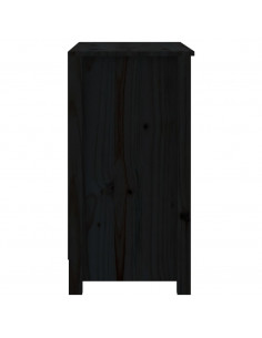 Libreria Nera 80x35x68 cm in Legno Massello di Pino